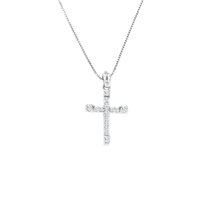 Collier Roman Gioielli Femme in Or blanc Diamante CROCE-5-J